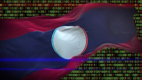 Binary code on flag Stock Footage 293702156