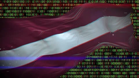 Binary code on flag Stock Footage 293702158