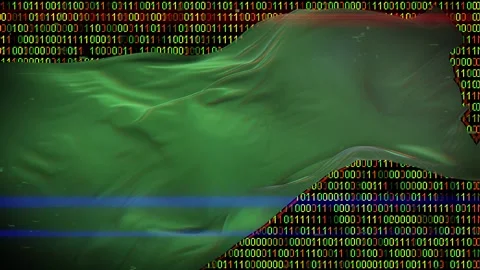 Binary code on flag Stock Footage 293702169