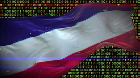Binary code on flag Stock Footage 293702206