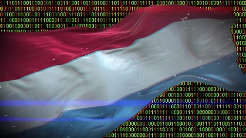 Binary code on flag Stock Footage 293702216