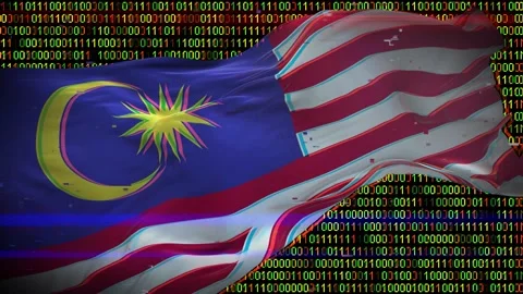 Binary code on flag Stock Footage 293702232