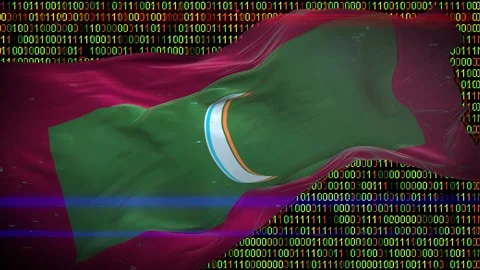 Binary code on flag Stock Footage 293702235