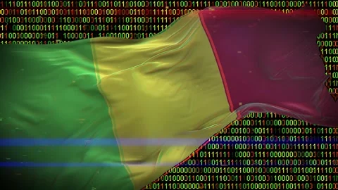 Binary code on flag Stock Footage 293702258