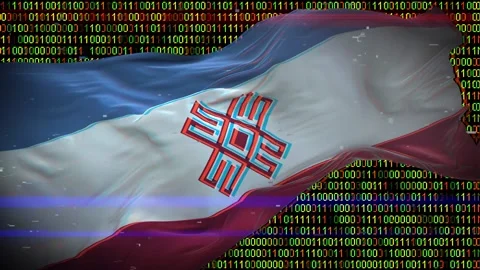 Binary code on flag Stock Footage 293702269