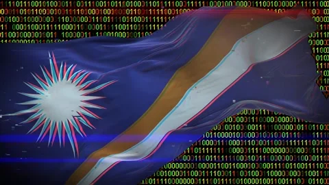 Binary code on flag Stock Footage 293702277