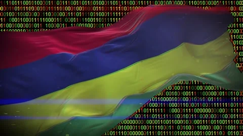 Binary code on flag Stock Footage 293702282