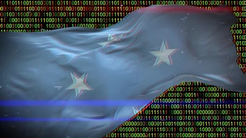 Binary code on flag Stock Footage 293702289