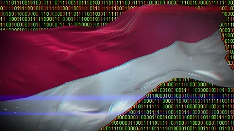 Binary code on flag Stock Footage 293702299