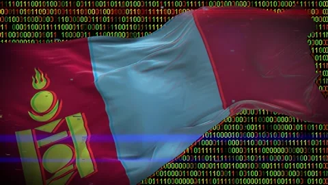 Binary code on flag Stock Footage 293702328