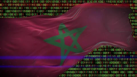 Binary code on flag Stock Footage 293702347