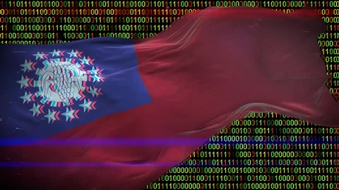 Binary code on flag Stock Footage 293702354