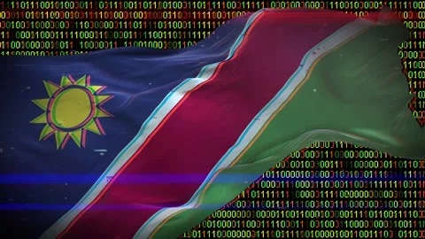 Binary code on flag Stock Footage 293702356