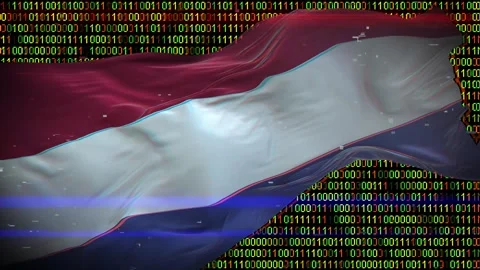 Binary code on flag Stock Footage 293702389