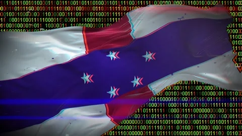 Binary code on flag Stock Footage 293702390