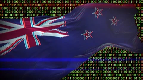 Binary code on flag Stock Footage 293702398