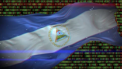 Binary code on flag Stock Footage 293702402