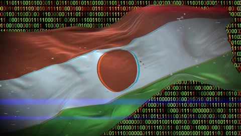 Binary code on flag Stock Footage 293702404