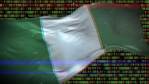 Binary code on flag Stock Footage 293702407