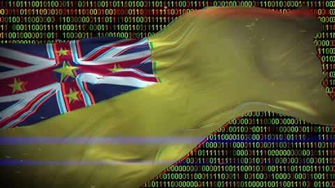 Binary code on flag Video stock 293702414