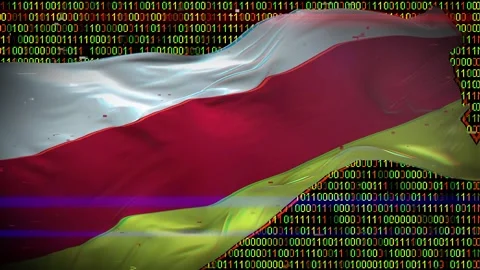 Binary code on flag Stock Footage 293702418
