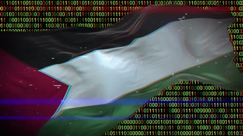 Binary code on flag Stock Footage 293702458