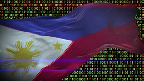 Binary code on flag Stock Footage 293702471