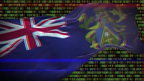 Binary code on flag Stock Footage 293702490