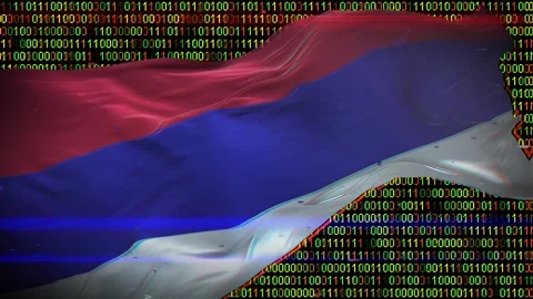 Binary code on flag Stock Footage 293702510