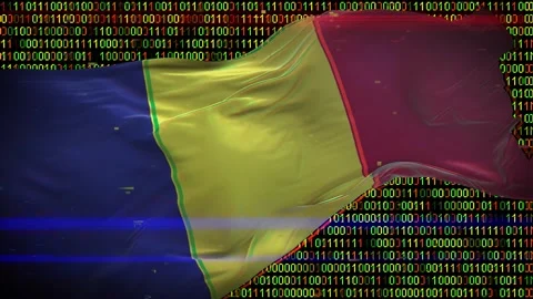 Binary code on flag Stock Footage 293702521