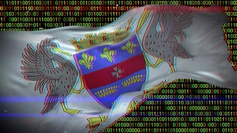 Binary code on flag Stock Footage 293702537