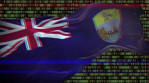 Binary code on flag Stock Footage 293702538