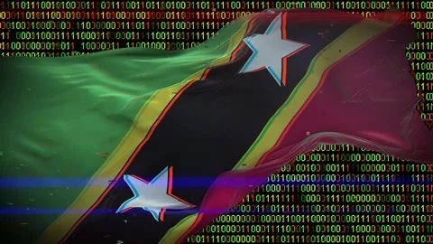 Binary code on flag Stock Footage 293702545