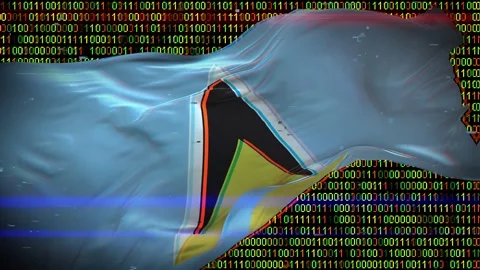 Binary code on flag Stock Footage 293702546