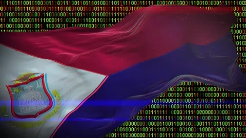 Binary code on flag Stock Footage 293702549