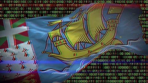 Binary code on flag Stock Footage 293702550