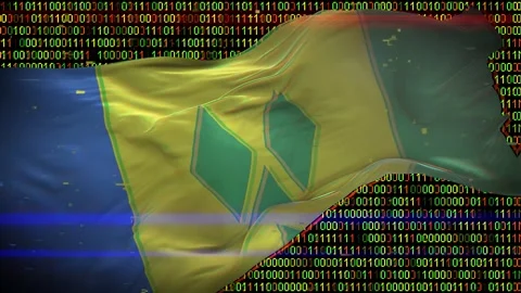 Binary code on flag Stock Footage 293702555