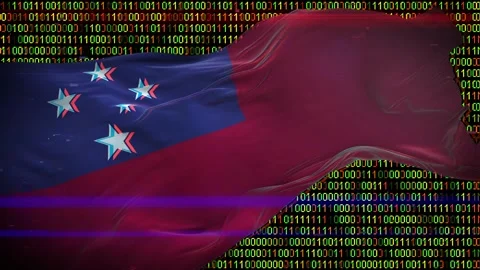 Binary code on flag Stock Footage 293702557