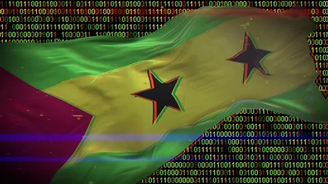 Binary code on flag Stock Footage 293702568