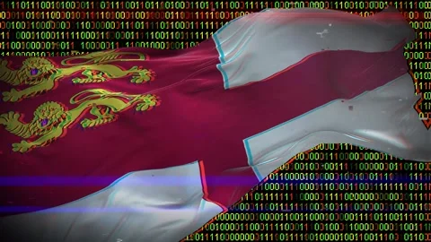 Binary code on flag Stock Footage 293702570
