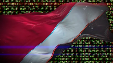 Binary code on flag Stock Footage 293702575