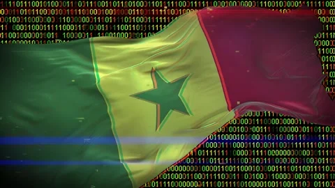 Binary code on flag Stock Footage 293702578