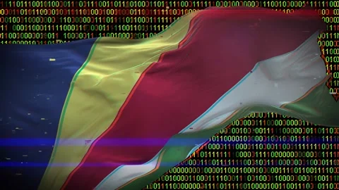 Binary code on flag Stock Footage 293702587