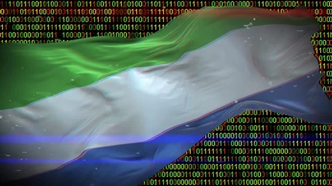Binary code on flag Stock Footage 293702588