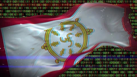 Binary code on flag Stock Footage 293702590