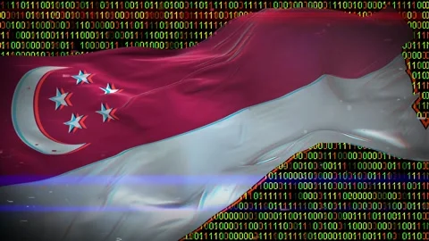 Binary code on flag Stock Footage 293702592