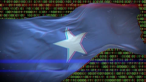Binary code on flag Stock Footage 293702599