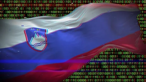 Binary code on flag Stock Footage 293702600