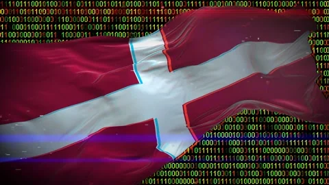 Binary code on flag Stock Footage 293702612