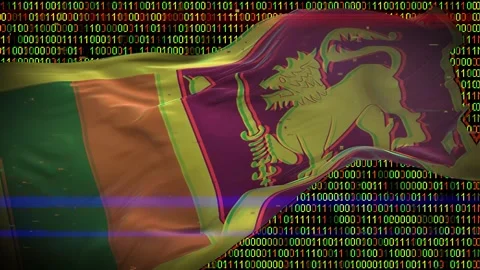 Binary code on flag Stock Footage 293702615